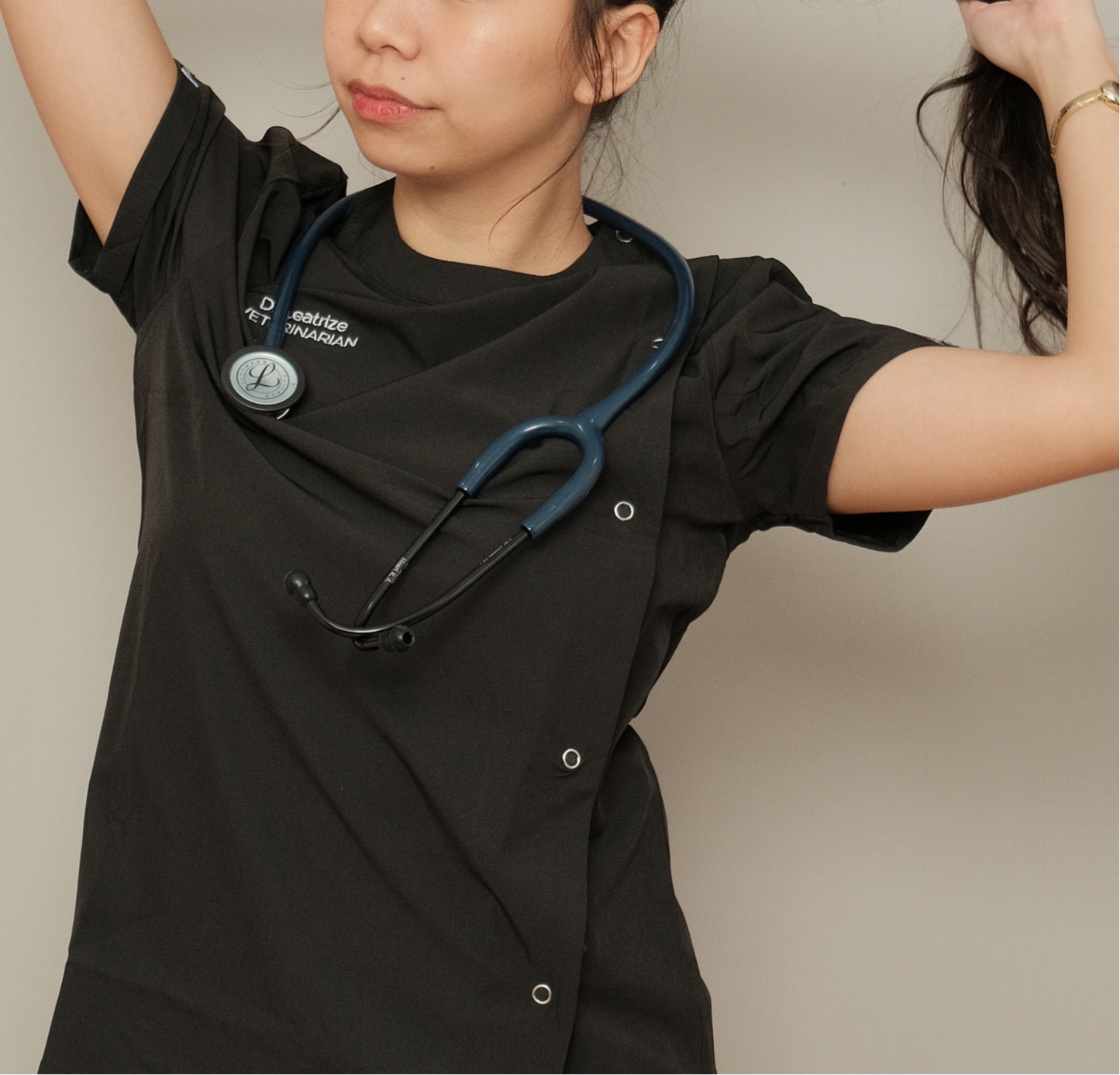 Dogtor Scrub Top Necrotic Black