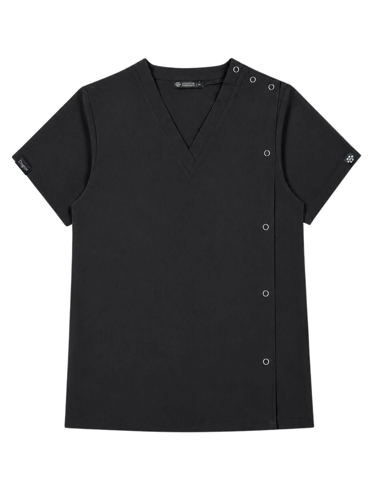 Dogtor Scrub Top V-neck Necrotic  Black