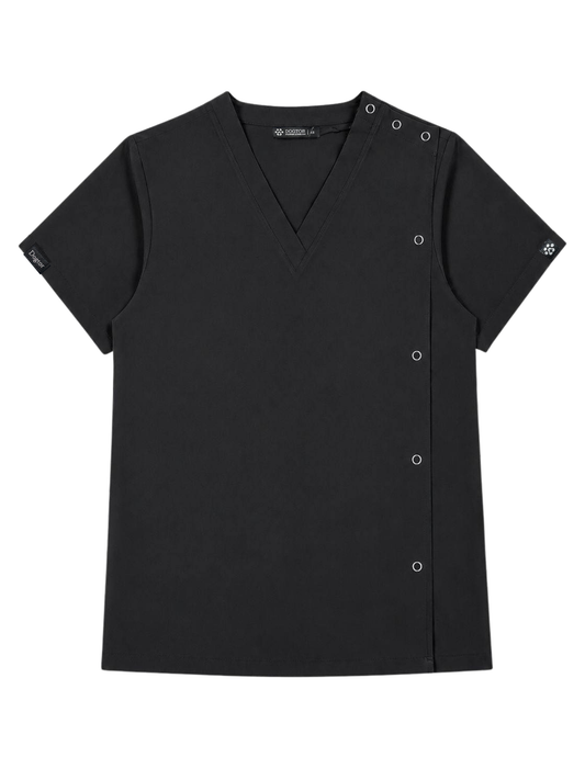 Dogtor Scrub Top V-neck Necrotic  Black