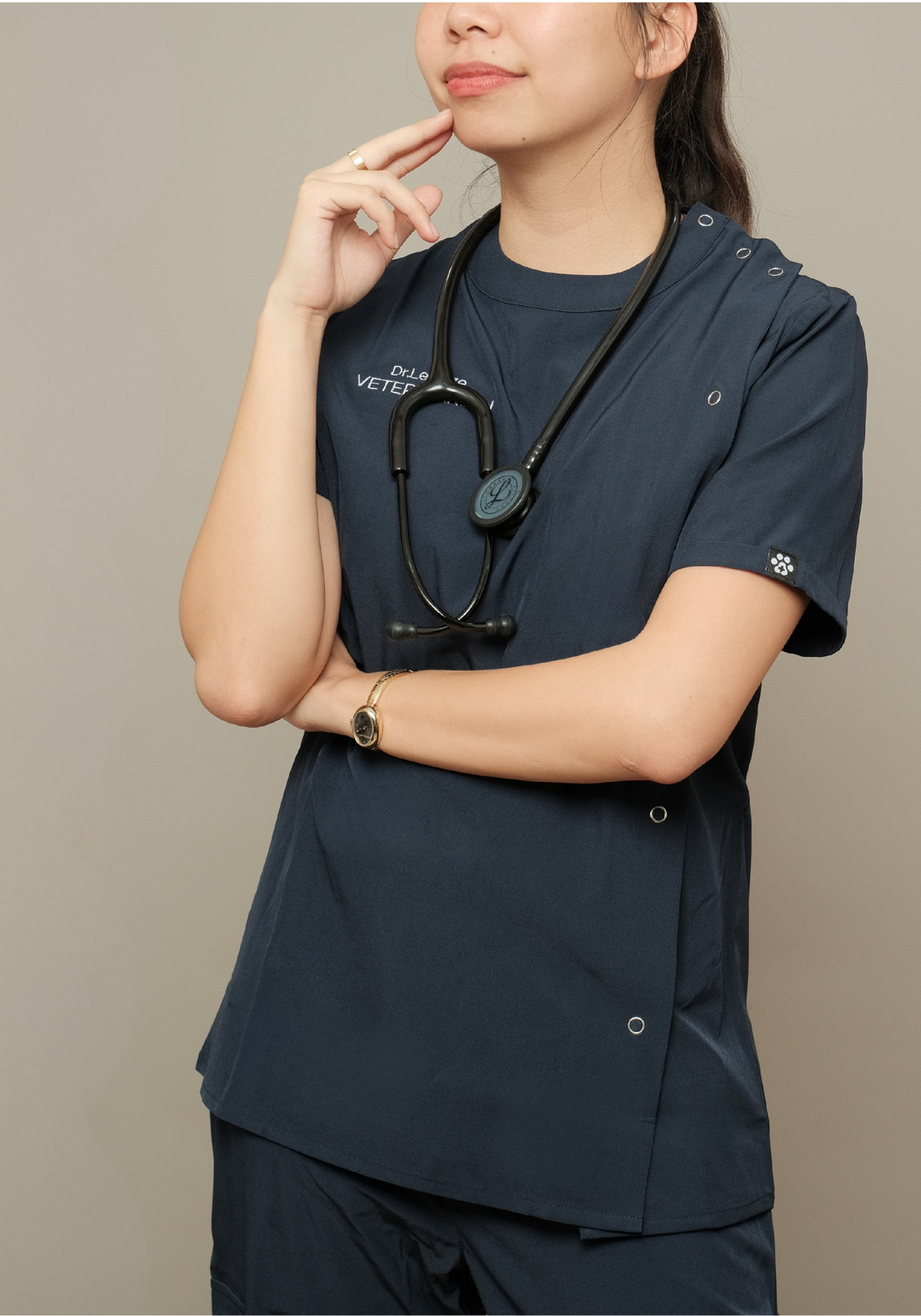 Dogtor Scrub Top Hypoxia Navy Blue